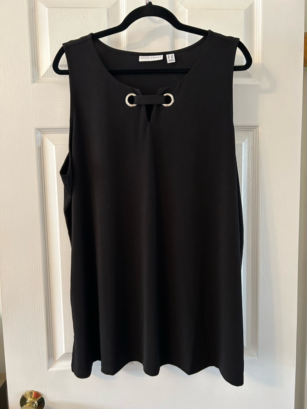 Susan Graver Sleeveless Grommet-Accent Shell Top